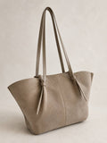 Bolso shopper de ante sintético en color beige