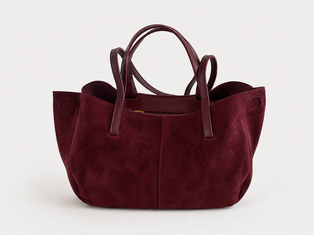 Bolso Burdeos Elegante con Neceser Interior
