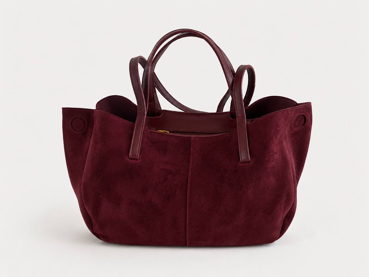Bolso Burdeos Elegante con Neceser Interior